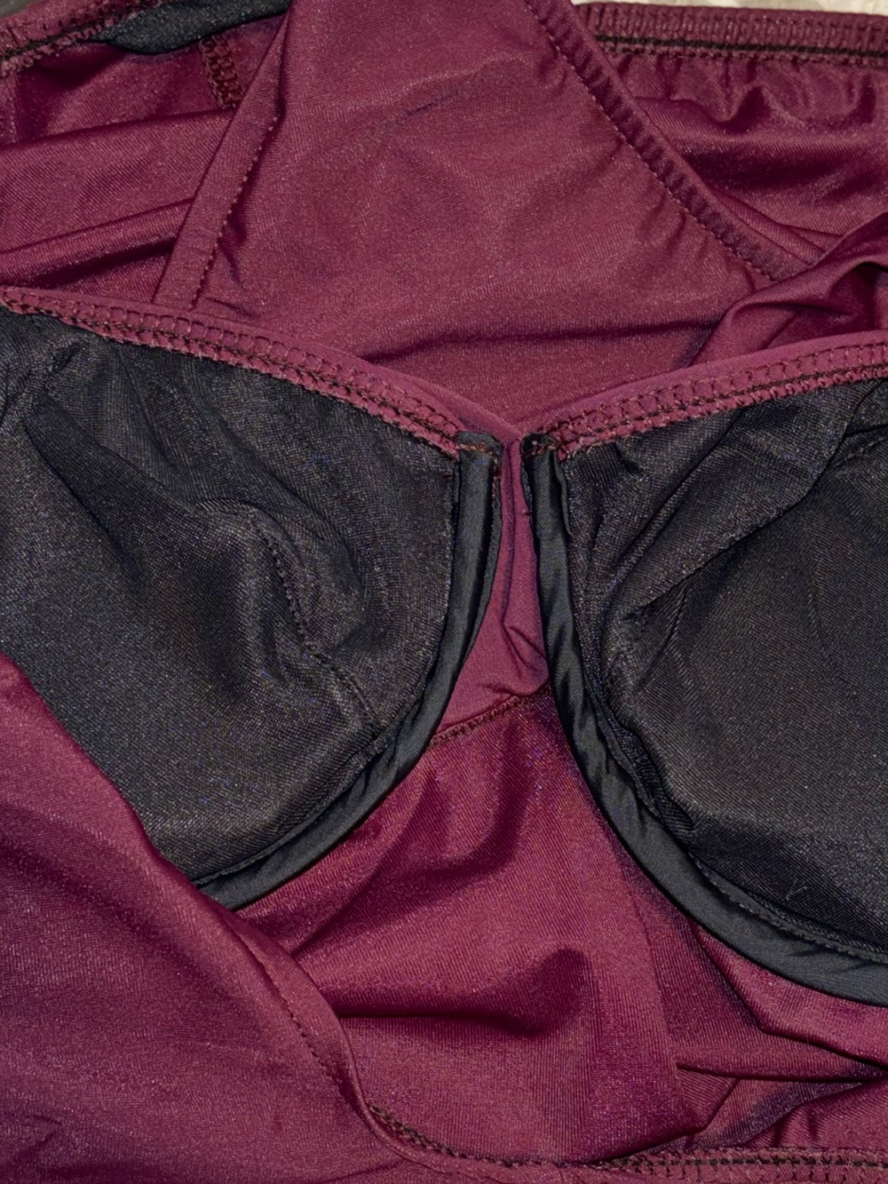 Magicsuit One-Piece Swimsuit Surplice Crossover Neckline Faux Wrap size 12 plum - Picture 14 of 16